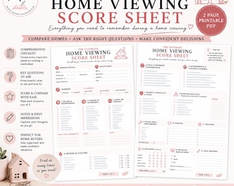UK Home Viewing Score Sheet | Property Checklist for First-Time Buyers (2-Page PDF)