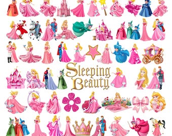 Sleeping Beauty PNG Bundle | Princess Aurora Clipart | Sleeping Beauty PNG Images | Aurora Princess PNG | Digital Download