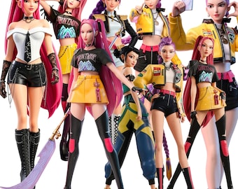 100+ Kpop Demon Hunter PNG Bundle | Huntrix Clipart | KPop PNG Images| Digital Download