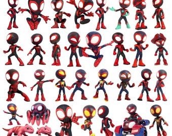 Spin Spidey PNG Bundle | Spidey and His Amazing Friends Clipart | Spidey Kids Birthday PNG | Superhero PNG Designs | Digital Download