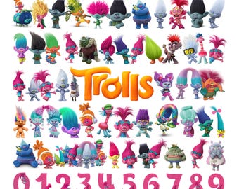 Trolls PNG Bundle | Trolls Clipart PNG | Trolls Birthday PNG | Digital Download