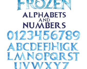 Frozen PNG Bundle | Frozen Alphabet and Numbers | Frozen Letters | Frozen PNG Clipart | Digital Download