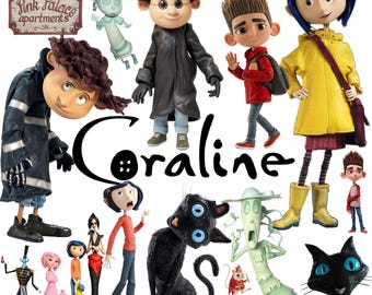 Coraline PNG Bundle | 40+ Coraline Clipart | Coraline Birthday PNG | Transparent PNG Files | Digital Download