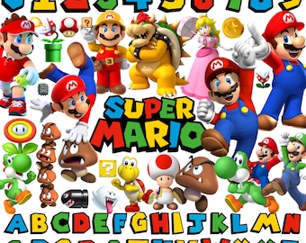 Super Mario PNG Bundle | 150+ Super Mario Clipart | Super Mario PNG Images | Video Game PNG | Digital Download