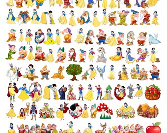 90+ Snow White PNG Bundle | Snow White and Seven Dwarfs Clipart | Snow White PNG Images | Fairy Tale PNG | Digital Download