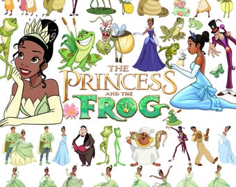 Princess and the Frog PNG Clipart | Princess and the Frog PNG Bundle | Princess PNG | Tiana Png | Digital Download