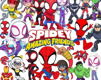 200+ Spidey Clipart PNG Bundle | Superhero Birthday PNG | Spidey and his Amazing Friends | Digital Download