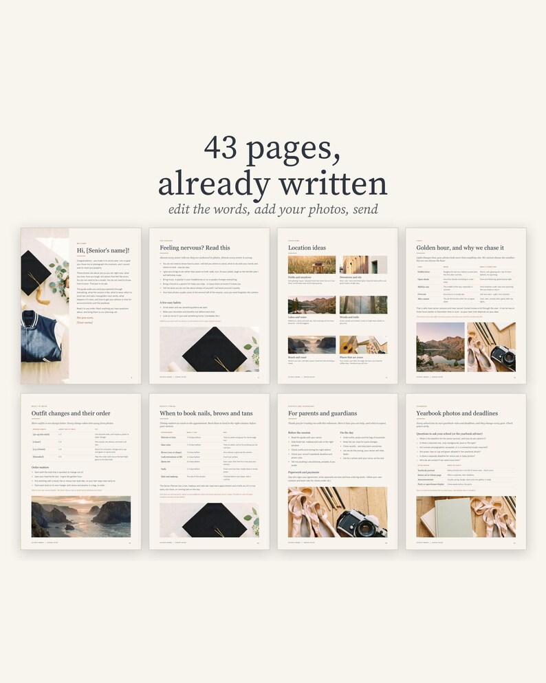 Senior Session Client Guide Template, 43 Page Editable Powerpoint ...