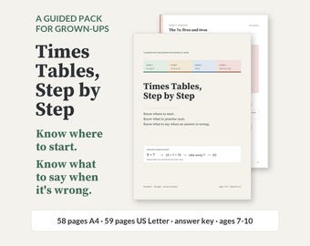 Times Tables Step by Step: Parent-Guided Multiplication Workbook, Starting Check, Strategies, Tracker, Answer Key, A4 and US Letter