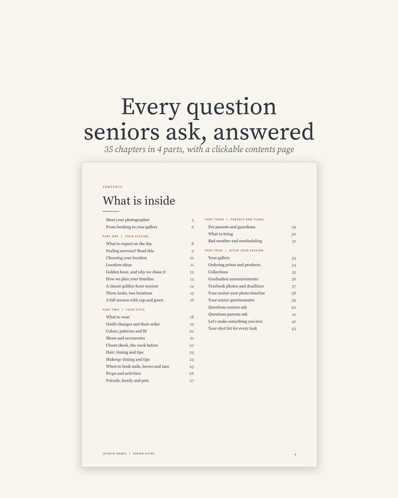 Senior Session Client Guide Template, 43 Page Editable Powerpoint ...