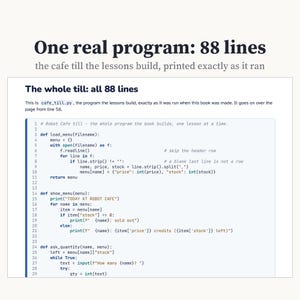 Python Project Workbook for Beginners, Book 2: Build a Cafe Till Program, 14 Lessons, 64 Exercises, Answer Key, Printable PDF image 4