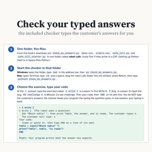 Python Project Workbook for Beginners, Book 2: Build a Cafe Till Program, 14 Lessons, 64 Exercises, Answer Key, Printable PDF image 5