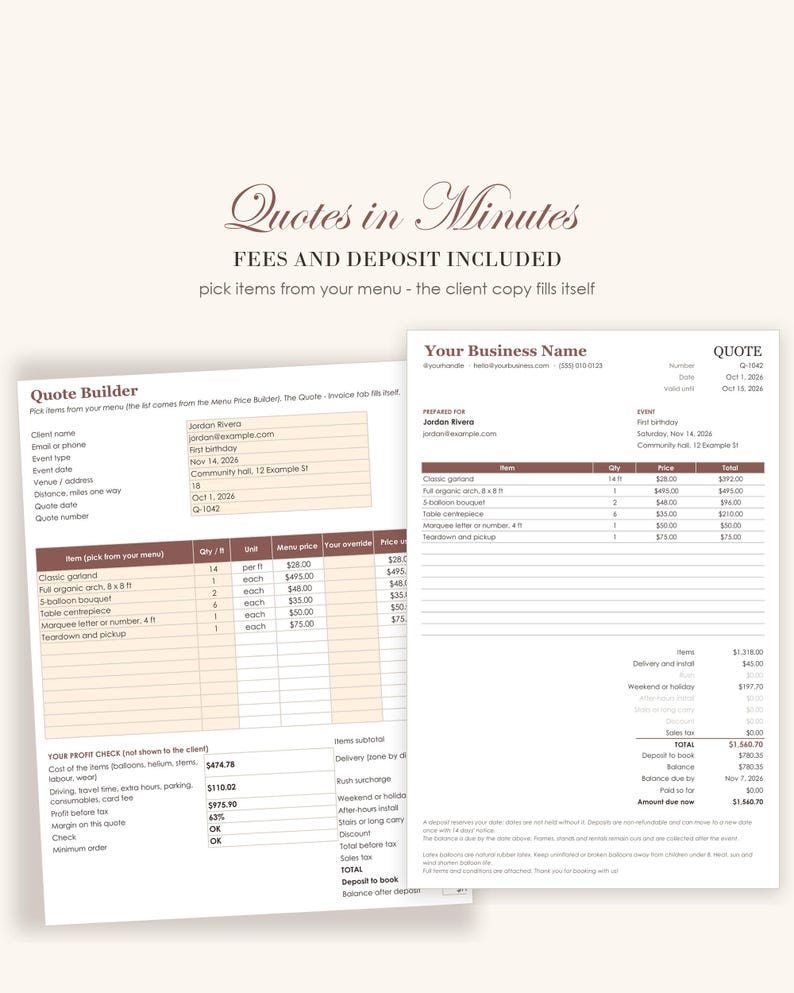 Payment Quote Example Balloon Menu Template, Editable Powerpoint Balloon Price List, Garland ...