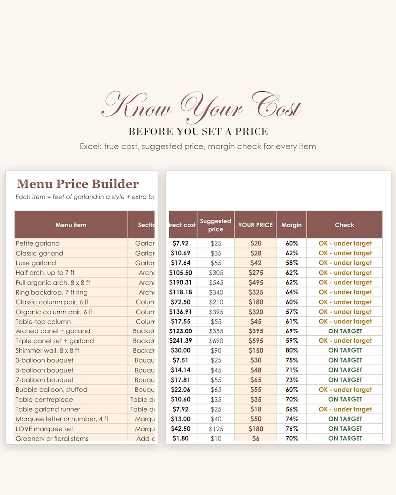 Payment Quote Example Balloon Menu Template, Editable Powerpoint Balloon Price List, Garland ...