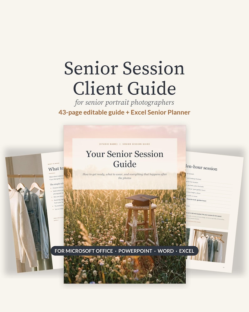 Senior Session Client Guide Template, 43 Page Editable Powerpoint ...