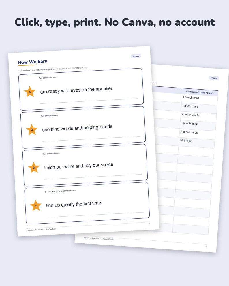 Student Report Chart Classroom Rewards Kit, 64 Reward Coupons for Students, Brag Tags, Punch ...