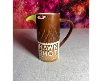 Vintage 1970 Smirnoff Hawk Shot Ceramic Mug Pitcher Heublein Inc Barware