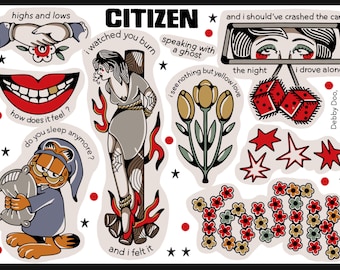 PREORDER Citizen A4 Traditional Tattoo Flash Print