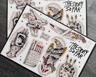The Story So Far A4 Traditional Tattoo Flash Print