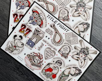 Title Fight A4 Traditional Tattoo Flash Print