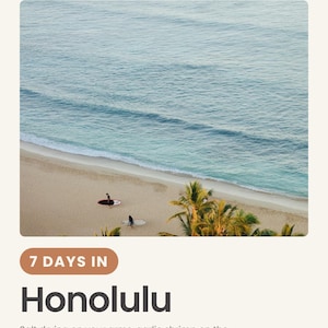 Honolulu Itinerary 7 Day: Oahu Hawaii Trip Itinerary, Printable Vacation Itinerary PDF, Done For You, Not a Template