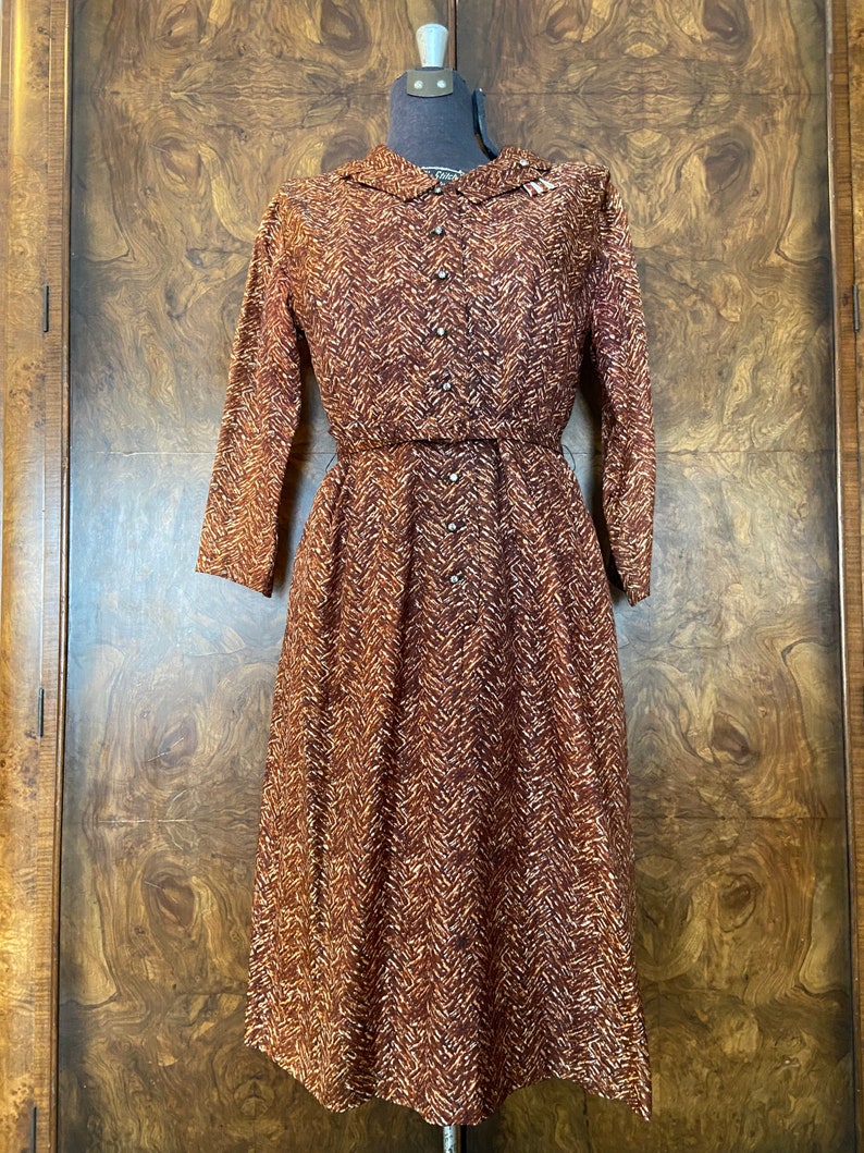 Vintage 50s Party Dress 30 Waist SmMed Berkshire Dress Rhinestone Buttons