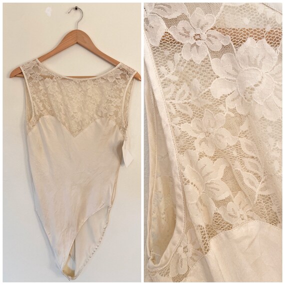 Vintage Silk Victoria's Secret Bodysuit / Med/L /