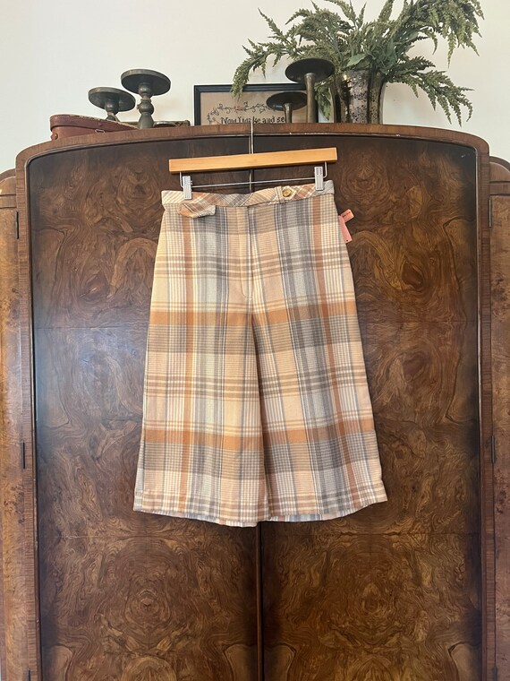 Vintage Bobbie Brooks Plaid Culottes / 28" Waist … - image 3