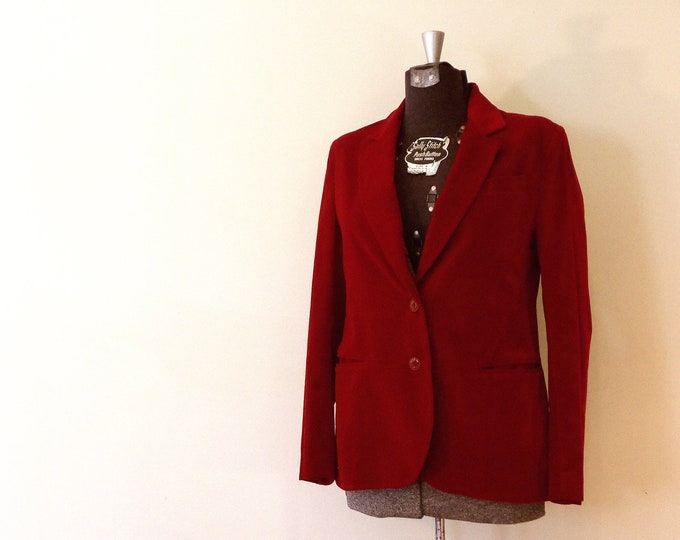 Vintage Red Velvet Blazer / Red Velvet Women's Jacket - Etsy