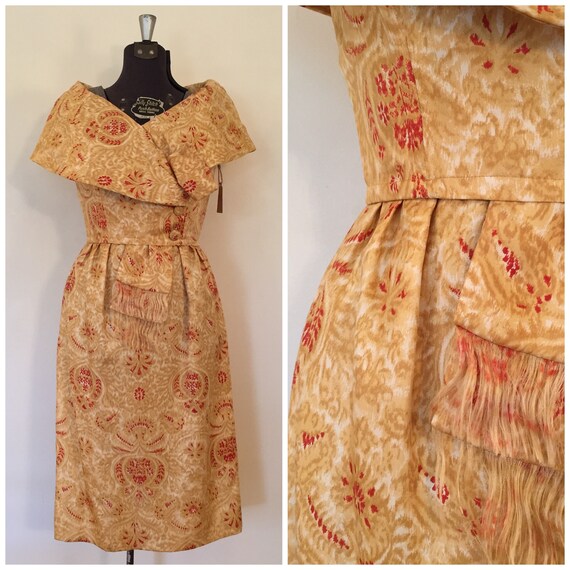 Vintage Suzy Perette / Med/Large / Silk 1950s Dres