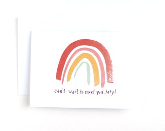 New baby rainbow greeting card, minimalist baby shower card