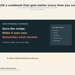 Your Personal Cookbook
Build a cookbook that gets better every time you cook
