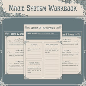 Magic System Workbook | Fantasy Worldbuilding Planner for Authors