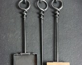 Mouse Tail Fire Companion Set - Wall Mounted - Blacksmith Forged