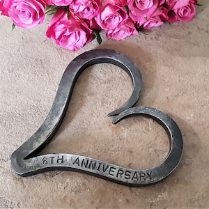 6th Anniversary Heart Iron Anniversary Personalised Anniversary Gift Valentine Wedding Blacksmith Made image 5