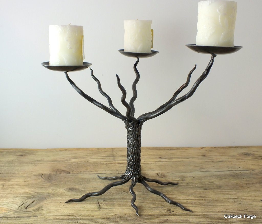 Tree Candle holder Blacksmith Hand