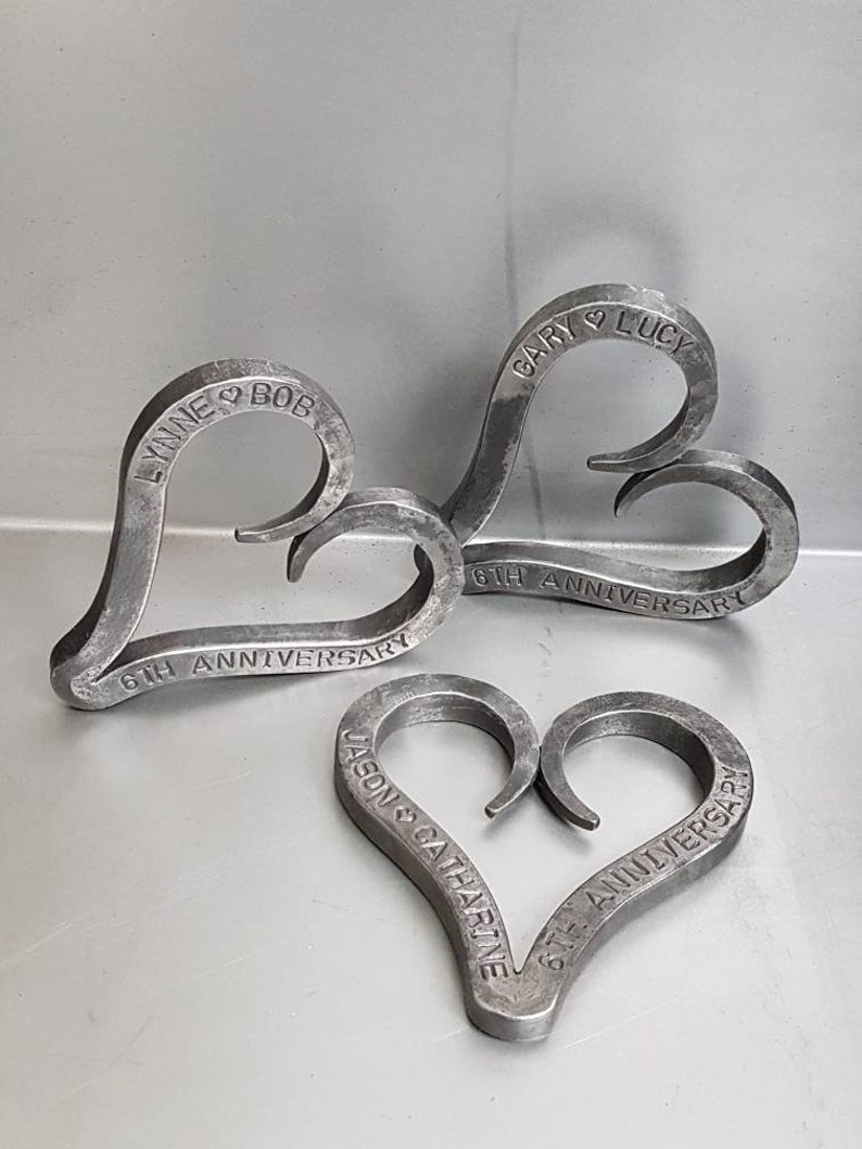 6th Anniversary Heart Iron Anniversary Personalised Anniversary Gift Valentine Wedding Blacksmith Made image 6