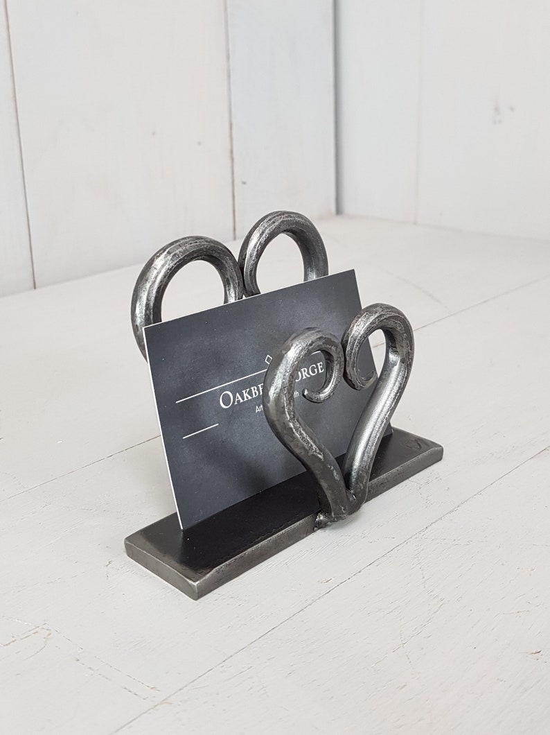 Heart Business Card Holder Blacksmith Hand Etsy