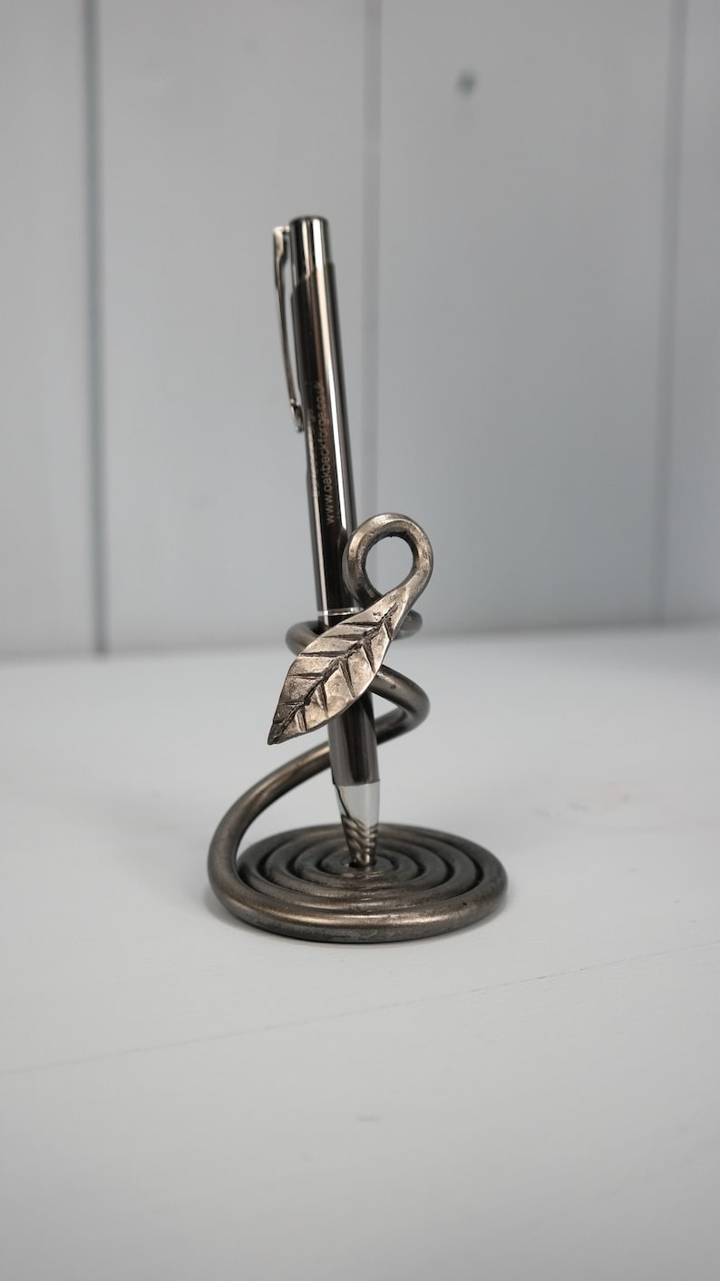 Leaf Design Pen Holder Blacksmith Hand Etsy New Zealand
