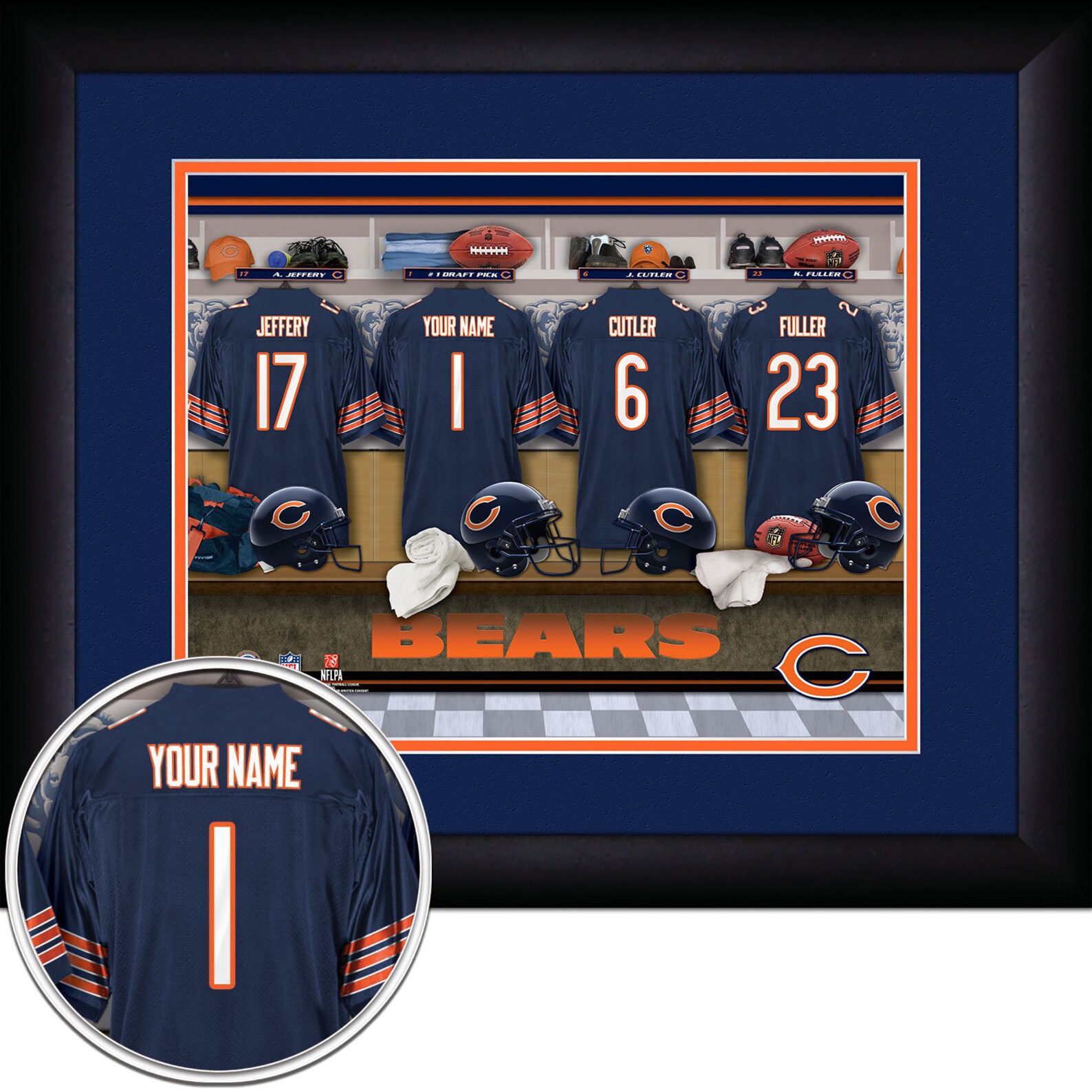 PERSONALIZED & FRAMED NFL Chicago Bears Sports Prints Etsy