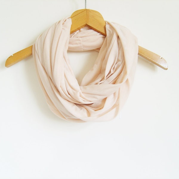 Infinity Scarf - Peach Scarf - Long Cotton Scarf - Fashion Accessory - Powder Pink Cowl