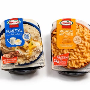Ensemble miniature de macaronis au fromage et de purée de pommes de terre Hormel