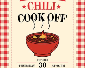 Chili Cook Off Cooking Contest Digital Invite