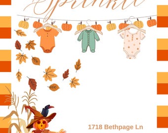 Fall Baby Shower Harvest Digital Invite Autumn