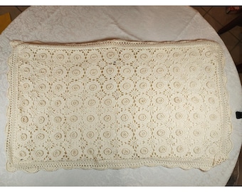 C&F Home Hand Crocheted Lace Pillow Sham 100% Cotton Cream Ivory Vintage Style