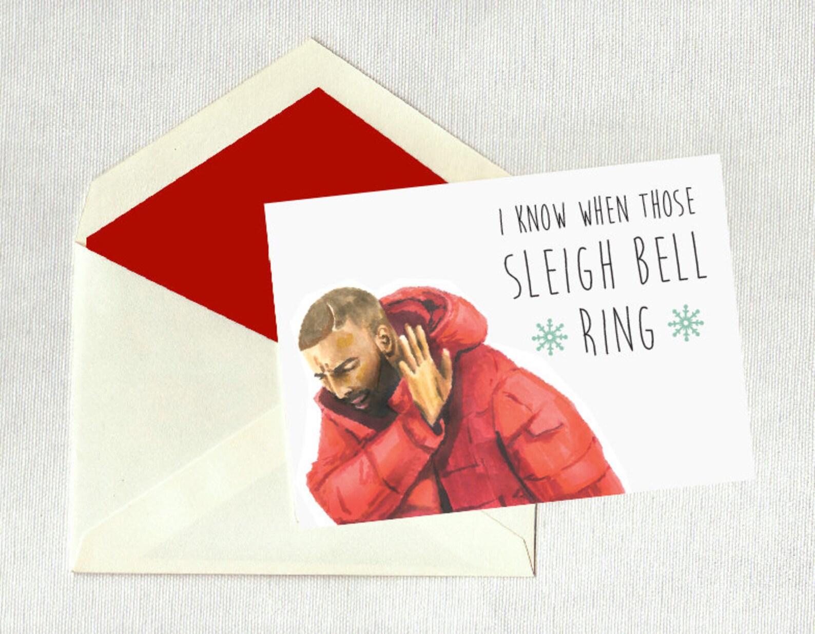 Greeting Card Drake Christmas Card Holiday Hotline Bling Etsy
