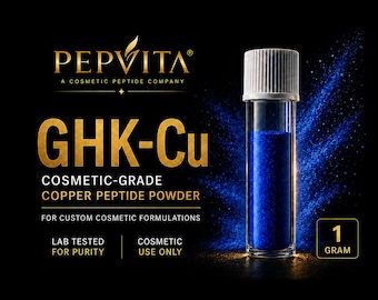 GHK-Cu Copper Peptide Powder 1 Gram | Copper Tripeptide-1 | Cosmetic Skincare Ingredient