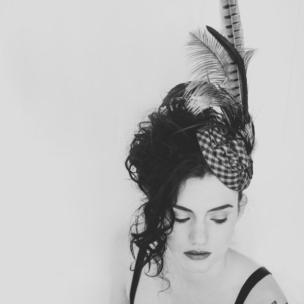 The Feathered Wool Hat, Stunning Special Day or Evening Hat