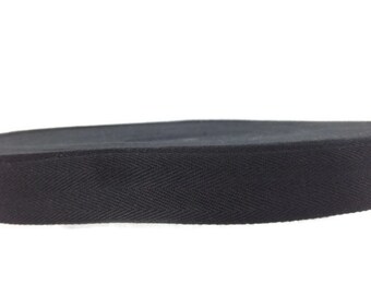 Cotton Twill Tape 60 yards 1 inch Wholesale Herringbone Straps Binding Black