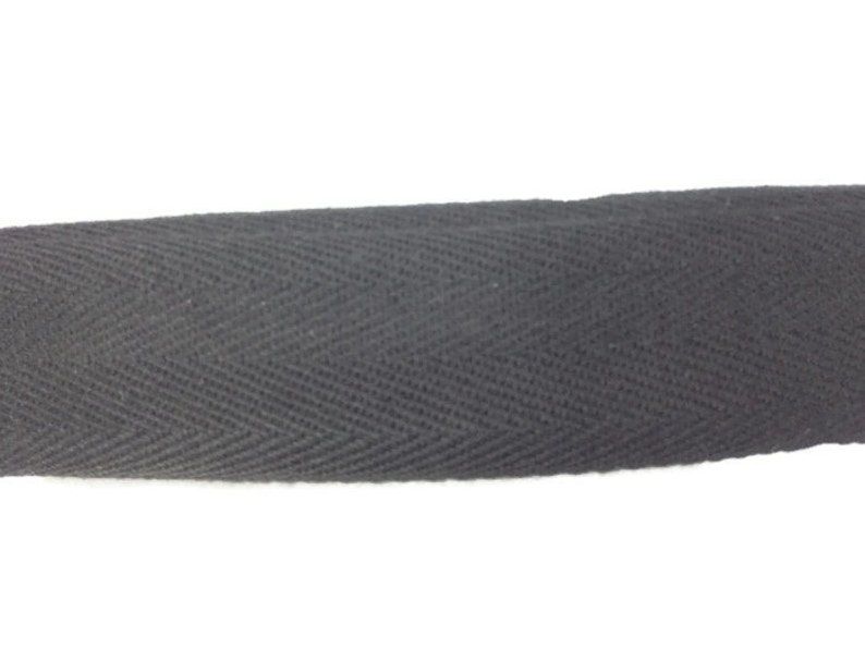 Cotton Twill Tape 60 yards 1 inch Wholesale Herringbone Straps Binding Black